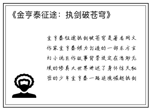 《金亨泰征途：执剑破苍穹》